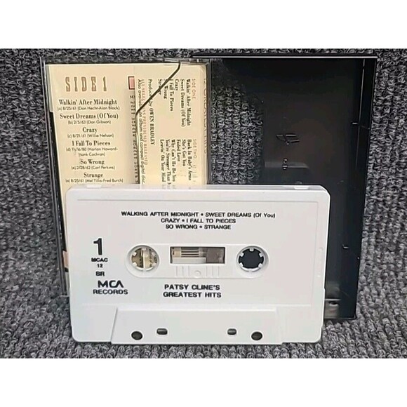 Vintage Patsy Cline 12 Greatest Hits Cassette Tape 1988 Decca - Picture 3 of 4